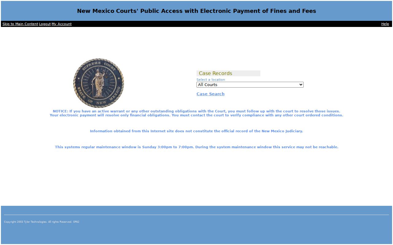Mora County criminal court case file in Odyssey Public Access