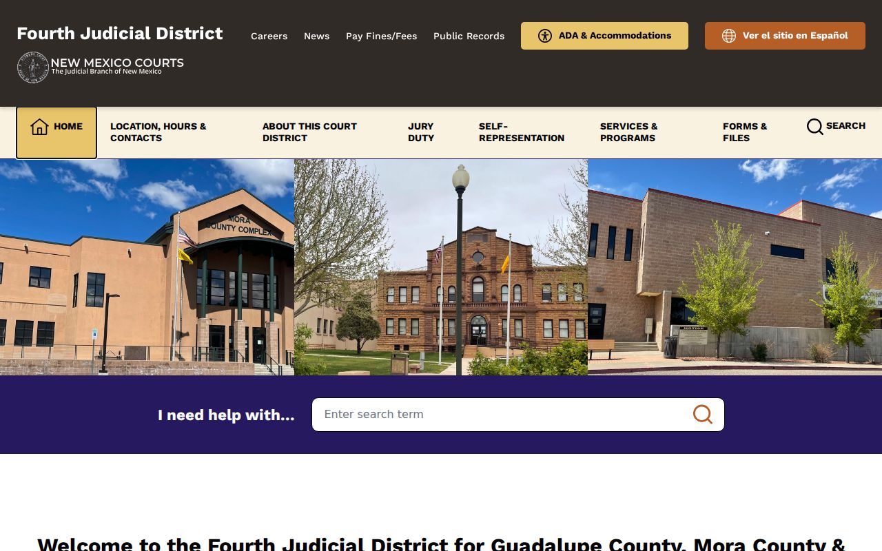 Fourth Judicial District Mora County criminal court records website